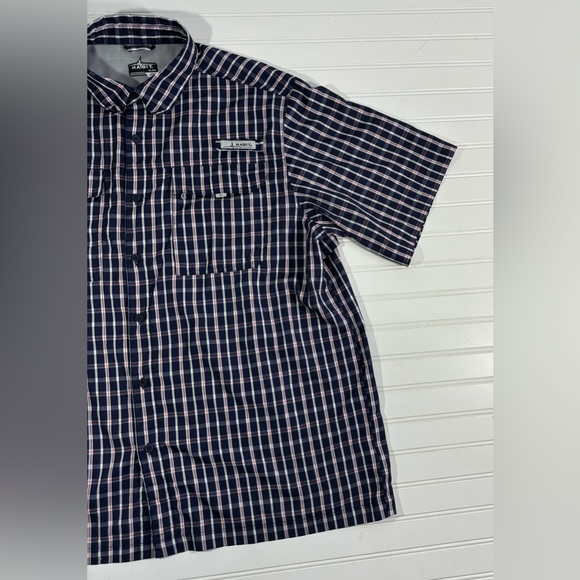 Habit Men’s Short Sleeve Plaid Shirt Button Up Size XL Solar Factor Hiking Camp - Picture 12 of 16